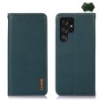 KHAZNEH Skórzane Etui Pokrowiec do Samsung Galaxy S26 Ultra zielone