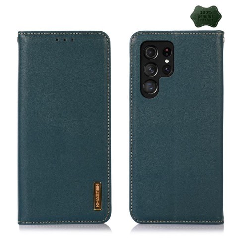 KHAZNEH Skórzane Etui Pokrowiec do Samsung Galaxy S26 Ultra zielone