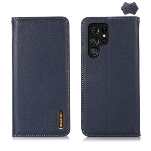 KHAZNEH Skórzane Etui Pokrowiec do Samsung Galaxy S26 Ultra granatowe
