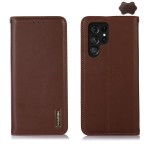 KHAZNEH Skórzane Etui Pokrowiec do Samsung Galaxy S26 Ultra brązowe