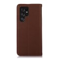 KHAZNEH Skórzane Etui Pokrowiec do Samsung Galaxy S26 Ultra brązowe