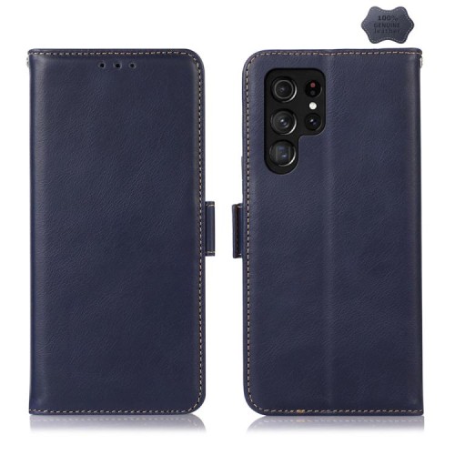Skórzane Etui Pokrowiec do Samsung Galaxy S26 Ultra granatowe