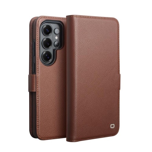 QIALINO Matowe Skórzane Etui do Samsung Galaxy S26 Ultra brązowe