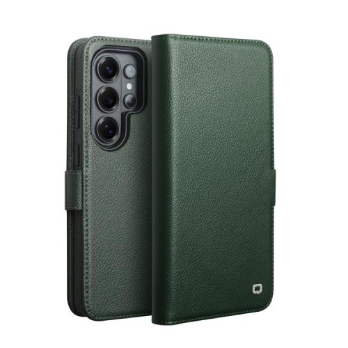 QIALINO Matowe Skórzane Etui do Samsung Galaxy S26 Ultra zielone