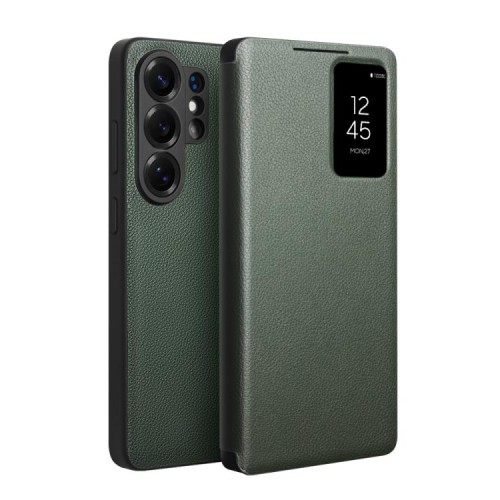 QIALINO Eleganckie Skórzane Etui do Samsung Galaxy S26 Ultra zielone