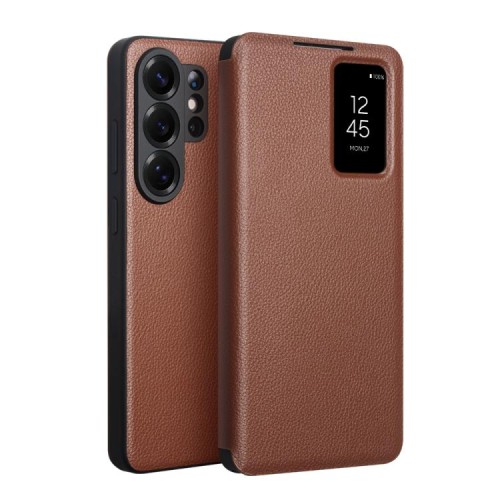 QIALINO Eleganckie Skórzane Etui do Samsung Galaxy S26 Ultra brązowe