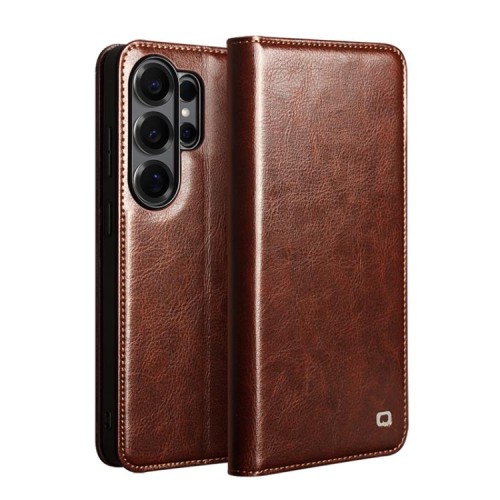 QIALINO Eleganckie Skórzane Etui do Samsung Galaxy S26 Ultra brązowe