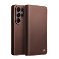QIALINO Skórzane Matowe Etui do Samsung Galaxy S26 Ultra brązowe
