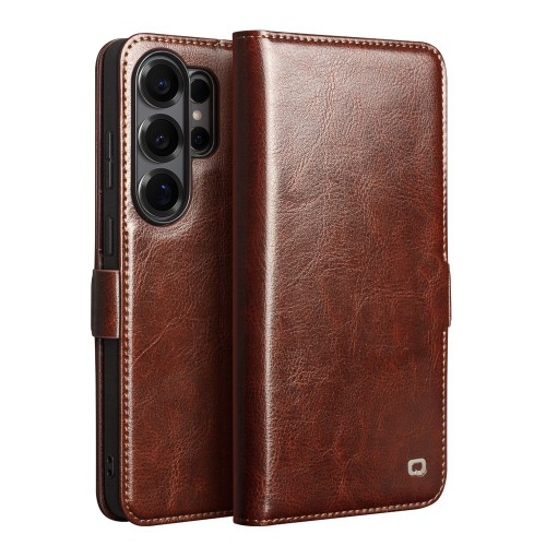QIALINO Eleganckie Skórzane Etui do Samsung Galaxy S26 Ultra brązowe