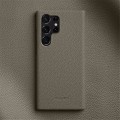 MELKCO Skórzane Etui Obudowa Plecki do Samsung Galaxy S23 Ultra szare