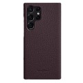 MELKCO Skórzane Etui Obudowa Plecki do Samsung Galaxy S23 Ultra fioletowe