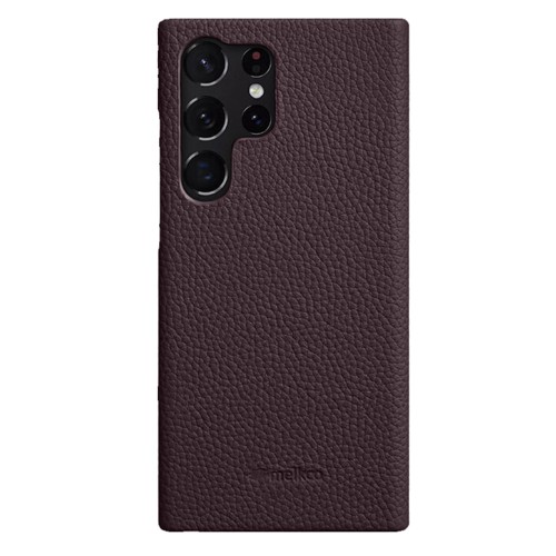 MELKCO Skórzane Etui Obudowa Plecki do Samsung Galaxy S23 Ultra fioletowe
