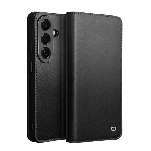 QIALINO Skórzane Matowe Etui do Samsung Galaxy S26 czarne