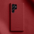 MELKCO Skórzane Etui Obudowa Plecki do Samsung Galaxy S23 Ultra czerwone