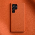 MELKCO Skórzane Etui Obudowa Plecki do Samsung Galaxy S23 Ultra pomarańczowe