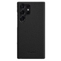 MELKCO Skórzane Etui Obudowa Plecki do Samsung Galaxy S23 Ultra czarne