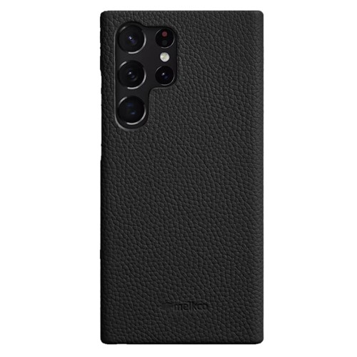 MELKCO Skórzane Etui Obudowa Plecki do Samsung Galaxy S23 Ultra czarne