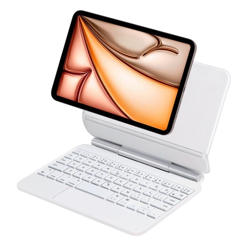 Magnetyczne Etui Podświetlana Klawiatura do Apple iPad Mini 7/6 biała