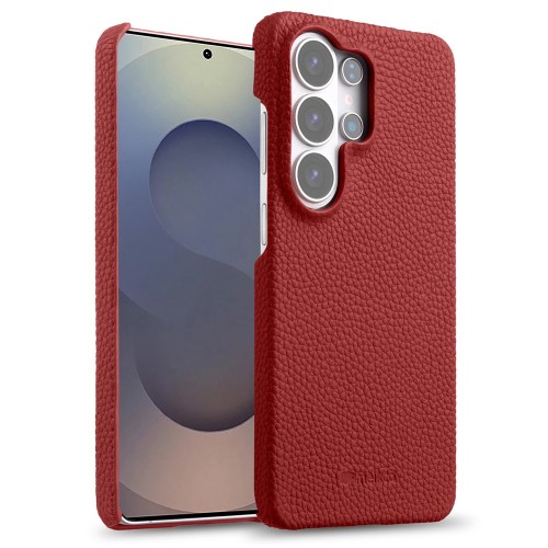 MELKCO Skórzane Etui do Samsung Galaxy S26 Ultra czerwone