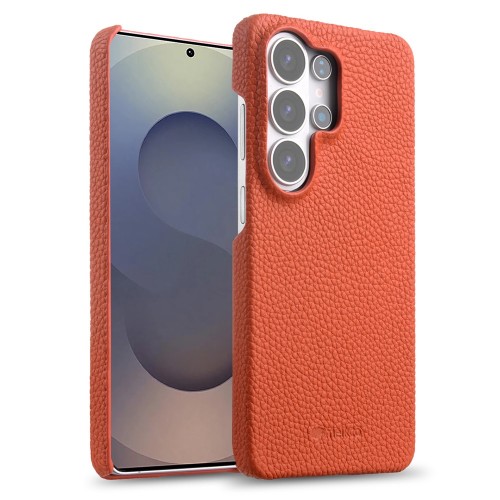 MELKCO Skórzane Etui do Samsung Galaxy S26 Ultra pomarańczowe