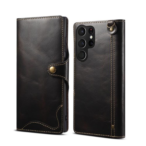 Denior Skórzane Etui Pokrowiec do Samsung Galaxy S26 Ultra czarny