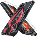 Pancerne Etui Obudowa LUPHIE do Samsung Galaxy S26 Ultra czarno-czerwona
