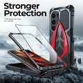 Pancerne Etui Obudowa LUPHIE do Samsung Galaxy S26 Ultra czarno-czerwona