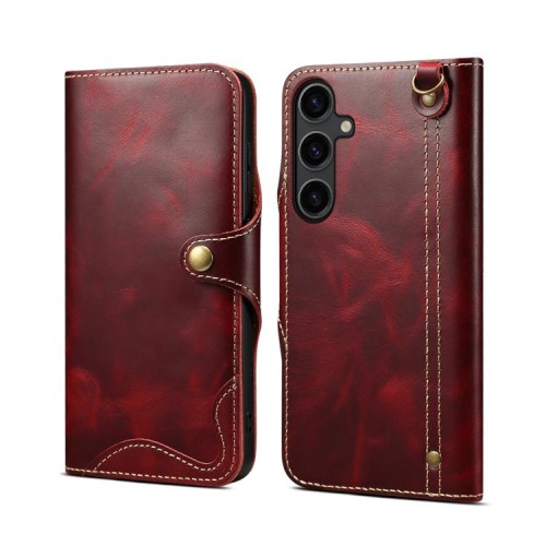 Denior Skórzane Etui Pokrowiec do Samsung Galaxy S26+ bordowe