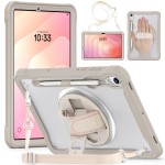 Mocne Etui z Uchwytem i Paskiem do Samsung Galaxy S11 beżowe