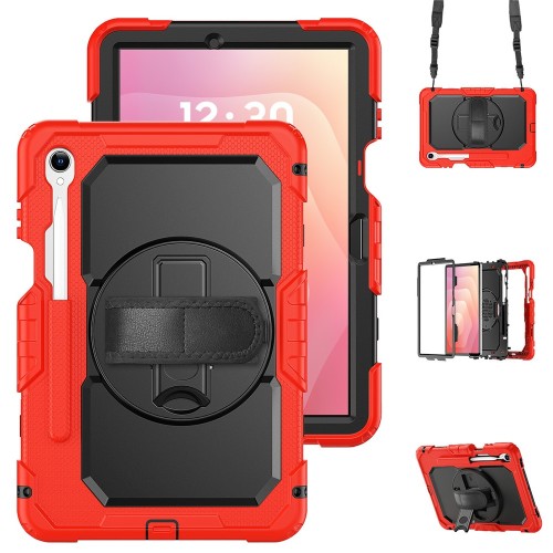 Pancerne Etui z Osłoną Ekranu do Samsung Galaxy Tab S11 czerwone