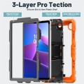 Pancerne Etui z Podstawką i Paskiem do Lenovo Tab 10.1 2025 pomarańczowe