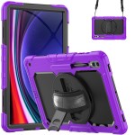 Pancerne Etui z Osłoną Ekranu do Samsung Galaxy Tab S10 Ultra fioletowe