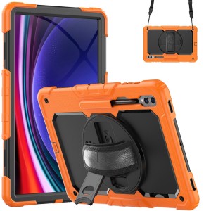 Pancerne Etui z Osłoną Ekranu do Samsung Galaxy Tab S10 Ultra pomarańczowe
