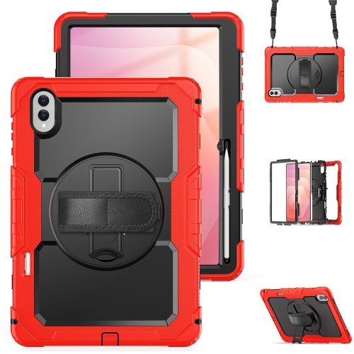 Pancerne Etui z Osłoną Ekranu do Samsung Galaxy Tab S11 Ultra czerwone