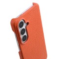 MELKCO Skórzane Plecki Etui do Samsung Galaxy S26 pomarańczowe