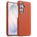 MELKCO Skórzane Plecki Etui do Samsung Galaxy S26+ pomarańczowe