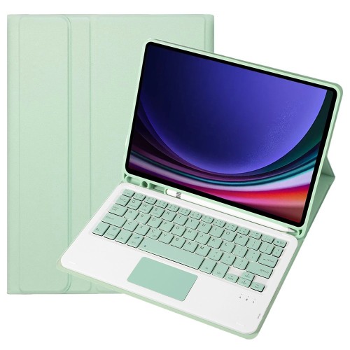 Zielony Pokrowiec Etui Klawiatura z TouchPad do Samsung Galaxy Tab S10 Lite / Tab S10 FE