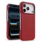 Skórzane Etui Melkco do iPhone 17 Pro Max MagSafe czerwone