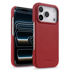 Skórzane Etui Melkco do iPhone 17 Pro Max MagSafe czerwone