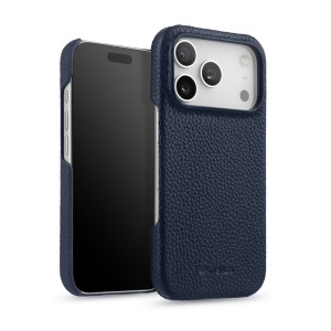 Skórzane Etui Melkco do iPhone 17 Pro Max MagSafe granatowe