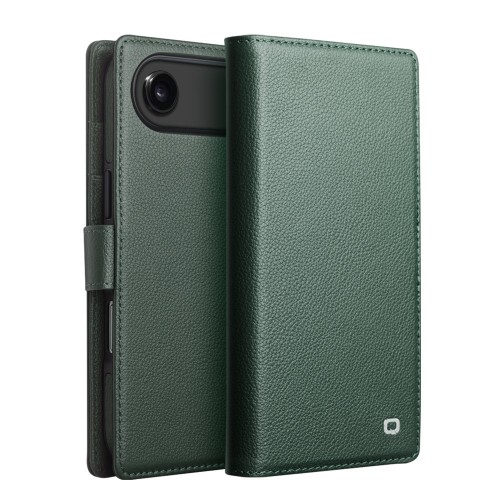 QIALINO Magnetyczne Eleganckie Skórzane Etui do iPhone Air zielone