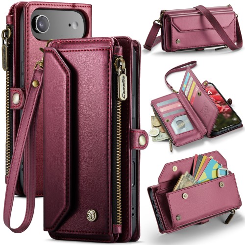 Wielofunkcyjne Etui Pokrowiec Portfel CASEME do iPhone Air bordowy