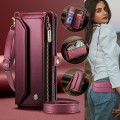 Wielofunkcyjne Etui Pokrowiec Portfel CASEME do iPhone Air bordowy