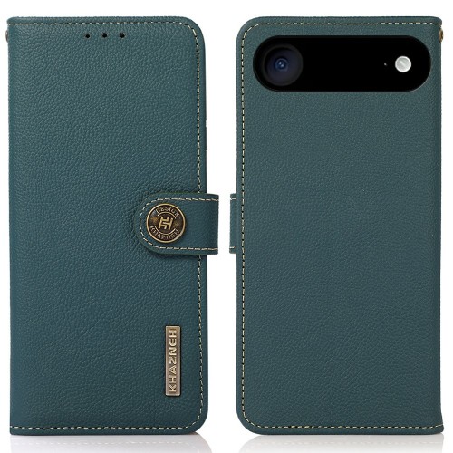 KHAZNEH Skórzane Etui z RFID do iPhone Air zielone