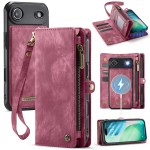 CASEME Magnetyczne Etui Pokrowiec Portfel do iPhone Air czerwone