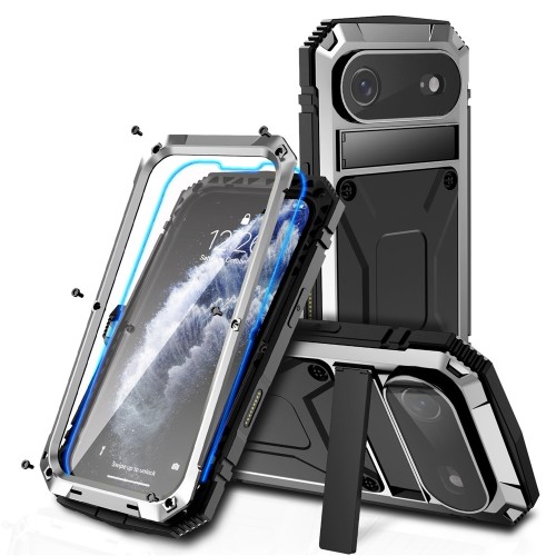 R-JUST Pancerne Mocne Etui Antywstrząsowe do iPhone Air srebrne
