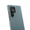 MELKCO Skórzane Etui Plecki Obudowa do Samsung Galaxy S25 Ultra niebieskie