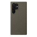 MELKCO Skórzane Etui Plecki Obudowa do Samsung Galaxy S25 Ultra szare