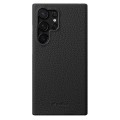 MELKCO Skórzane Etui Plecki Obudowa do Samsung Galaxy S25 Ultra czarne