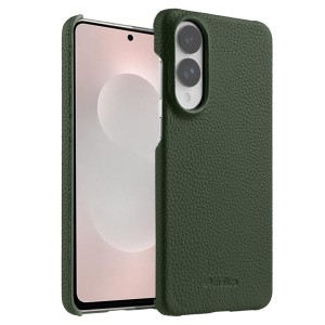 MELKCO Skórzane Etui Plecki Obudowa do Samsung Galaxy S25 Edge zielone